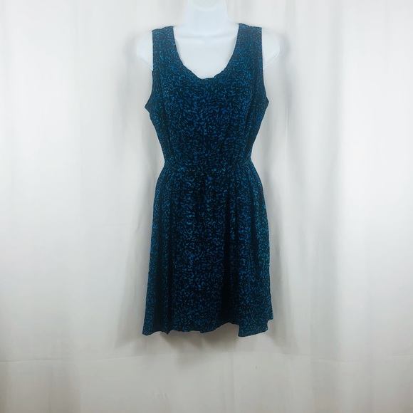 Kimberley’s Travels Rayon patterned sleeveless mini shift dress L - Picture 1 of 15